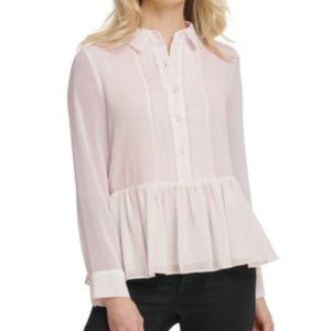 DKNY BLOUSE, Size Medium, Color Light Pink